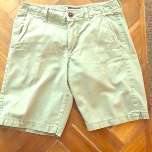 American Eagle Light Green Flat Front Shorts.